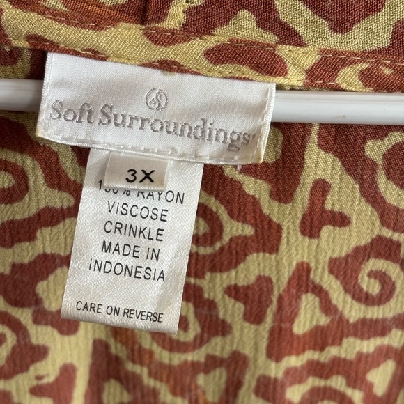 Soft Surroundings Open Front Kimono Cardigan Beaded Trim Crinkle Rayon Boho 3X - Picture 4 of 10